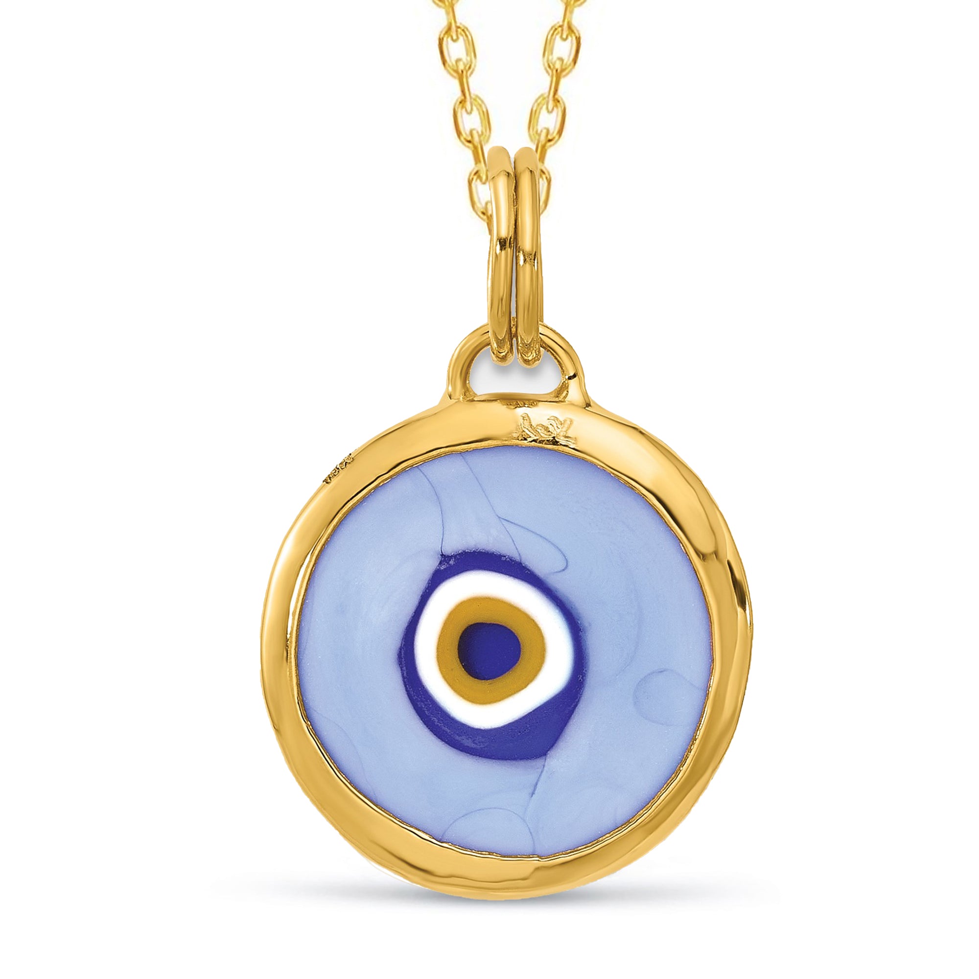 14K Turquoise Evil Eye Pendant