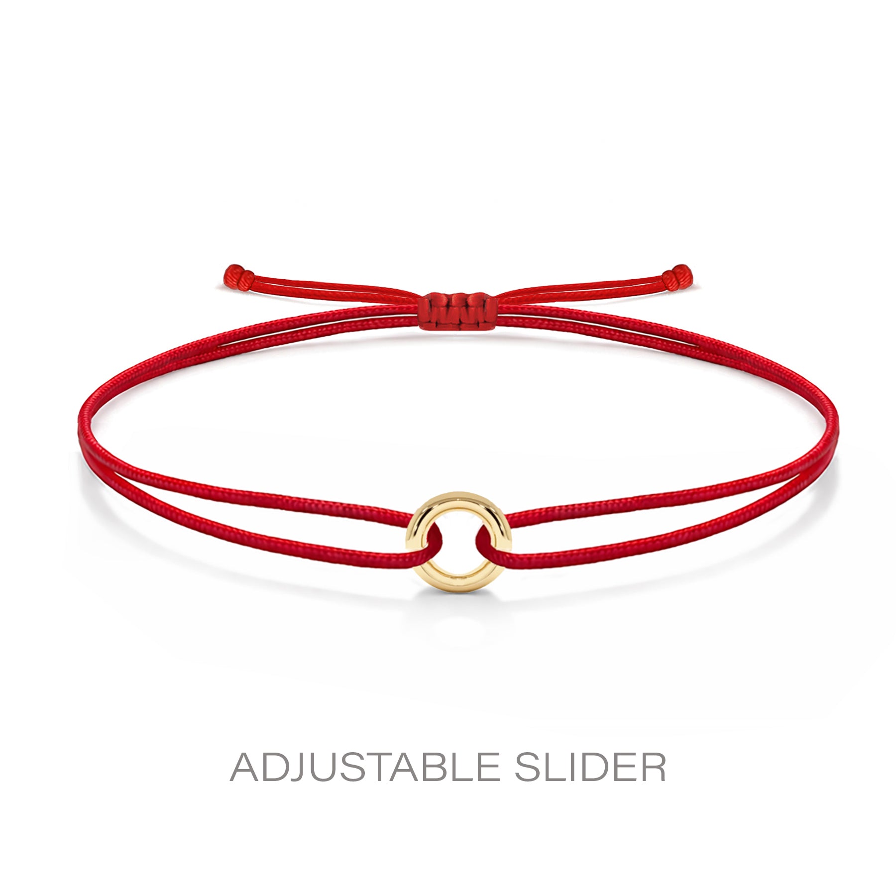 14K Solid Gold Karma Red String Bracelet