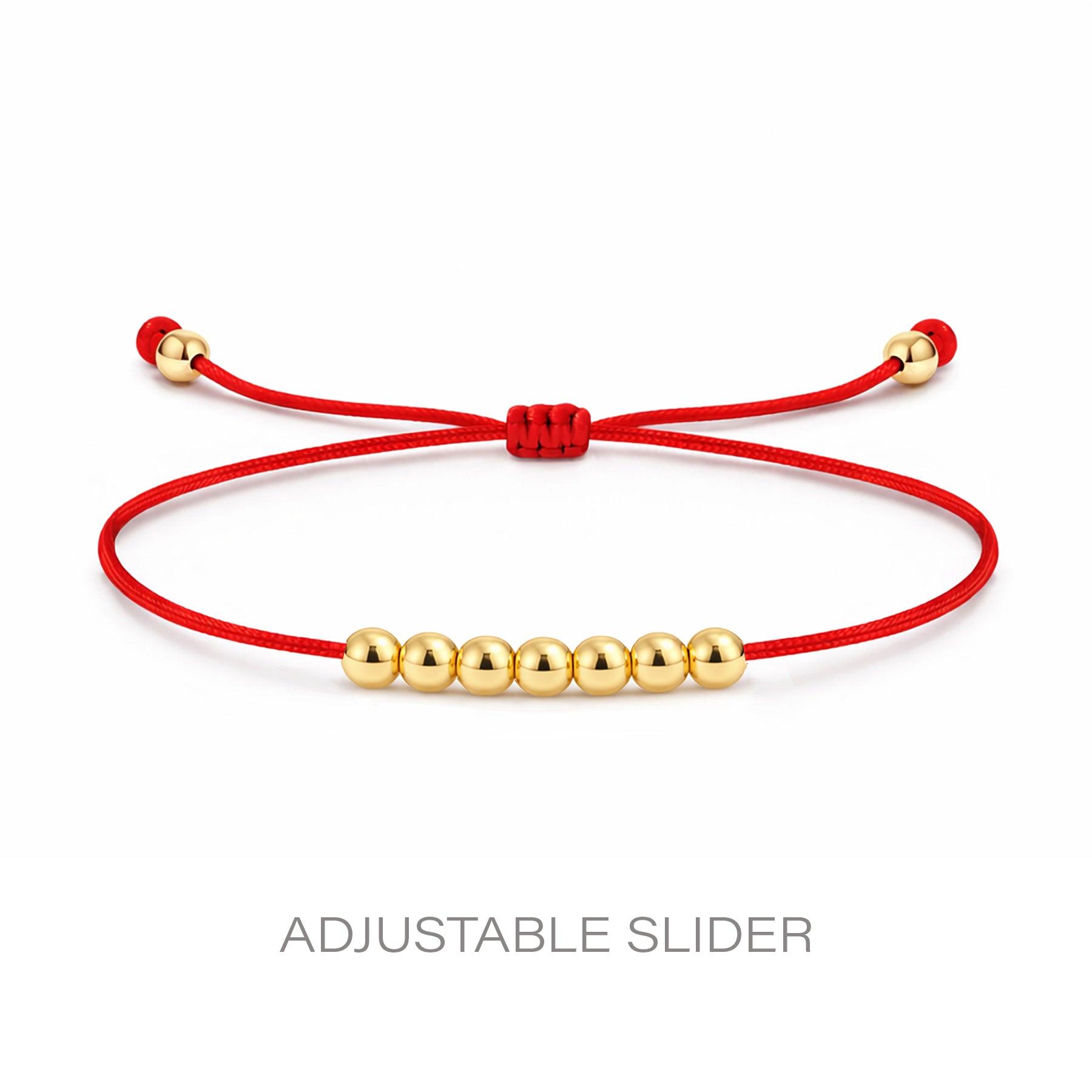 14K Solid Gold 7 Day Good Luck Red String Bracelet 7 Day Good Luck