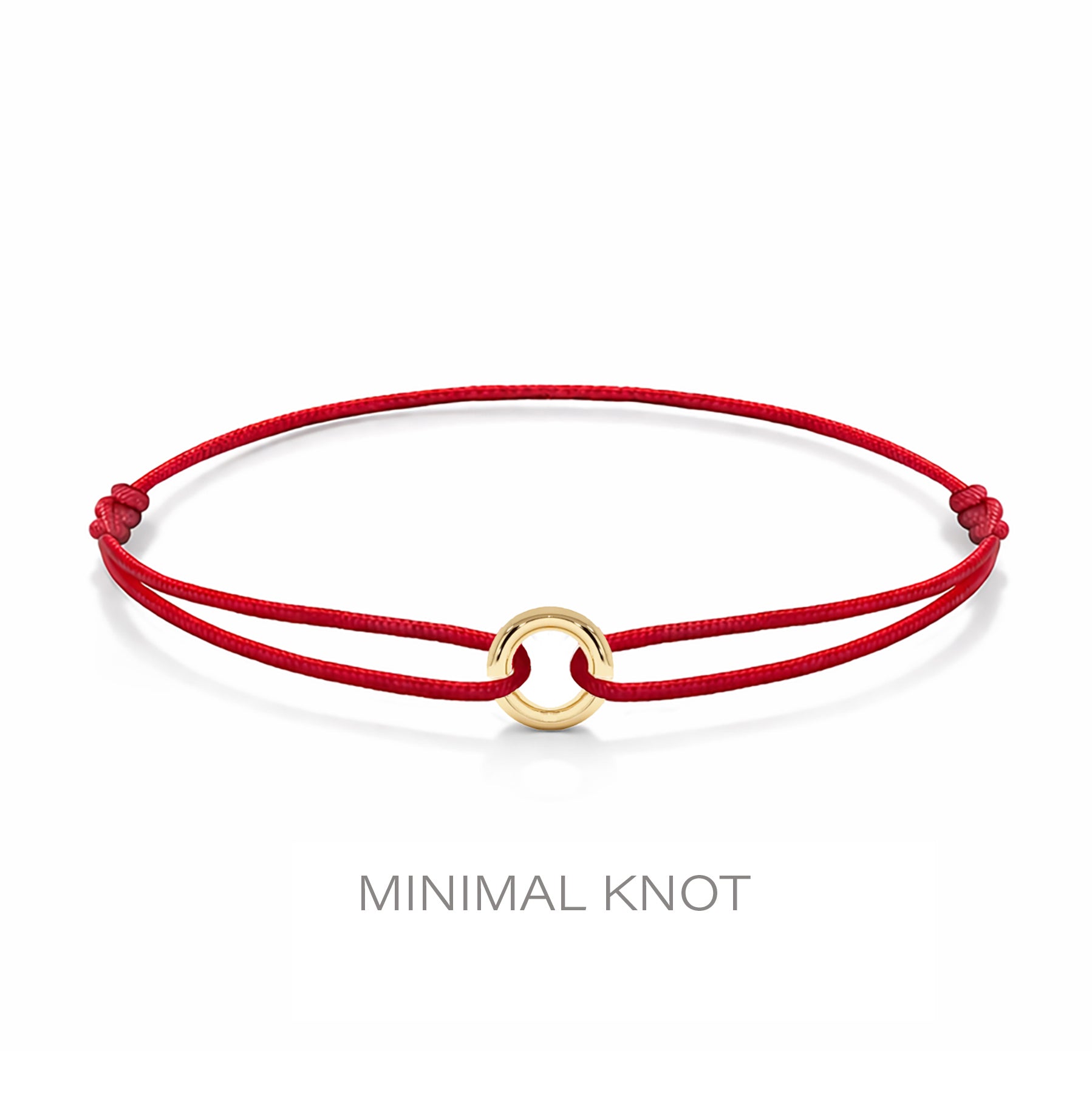 14K Solid Gold Karma Red String Bracelet